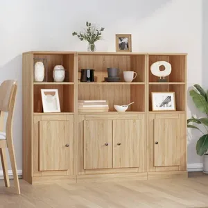 vidaXL Buffets 3 pcs chêne sonoma bois d'ingénierie pas cher