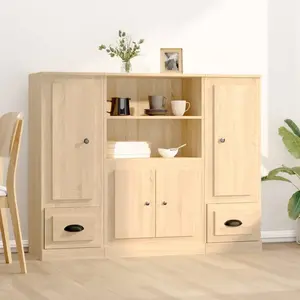 Comparateur de prix : vidaXL Buffets 3 pcs chêne sonoma bois d'ingénierie