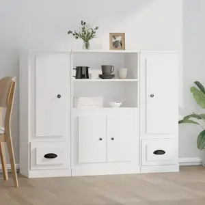Comparateur de prix : vidaXL Buffets 3 pcs blanc bois d'ingénierie