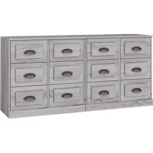 vidaXL Buffets 2 pcs sonoma gris bois d'ingénierie pas cher