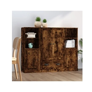 Comparateur de prix : VIDAXL Buffets 3 pcs chêne fumé bois d'ingénierie, armoire, armoire de rangement, buffet haut, armoire latérale, armoire haute, armoire console