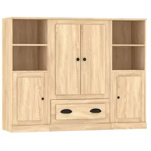 vidaXL Buffets 3 pcs chêne sonoma bois d'ingénierie pas cher