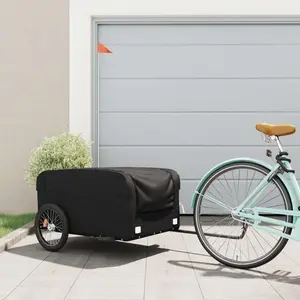 Comparateur de prix : vidaXL Remorque de vélo noir 45 kg fer