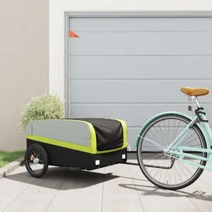 Comparateur de prix : vidaXL Remorque de vélo noir et vert 45 kg fer