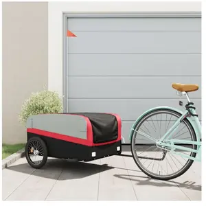 Comparateur de prix : vidaXL Remorque de vélo noir et rouge 45 kg fer