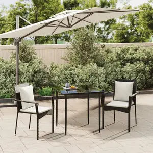 vidaXL Ensemble à manger de jardin avec coussins 3 pcs Noir