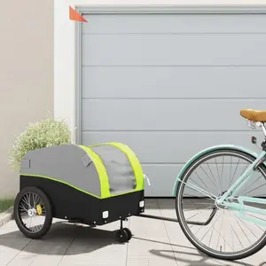 Comparateur de prix : vidaXL Remorque de vélo noir et vert 45 kg fer