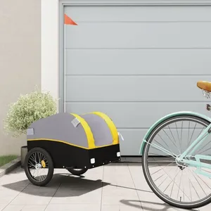 Comparateur de prix : vidaXL Remorque de vélo noir et jaune 30 kg fer