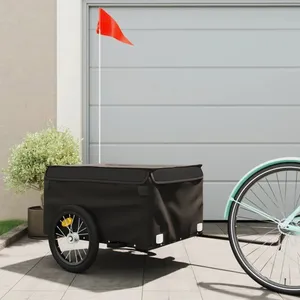 Comparateur de prix : vidaXL Remorque de vélo noir 45 kg fer