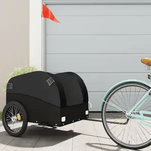 Comparateur de prix : vidaXL Remorque de vélo noir 45 kg fer