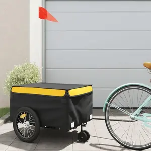 Comparateur de prix : vidaXL Remorque de vélo noir et jaune 45 kg fer
