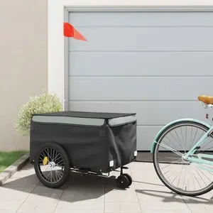 Comparateur de prix : vidaXL Remorque de vélo noir et gris 45 kg fer