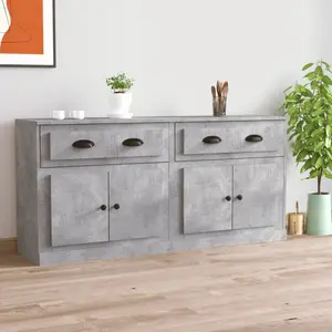Comparateur de prix : vidaXL Buffets 2 pcs gris béton bois d'ingénierie