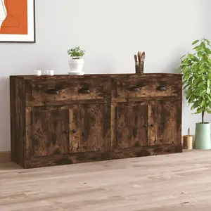 vidaXL Buffets 2 pcs chêne fumé bois d'ingénierie