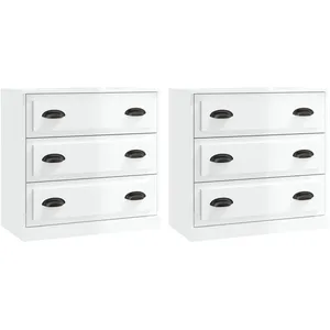 Comparateur de prix : vidaXL Buffets 2 pcs blanc brillant bois d'ingénierie