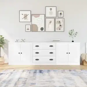 Comparateur de prix : vidaXL Buffets 3 pcs Blanc Bois d'ingénierie