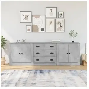 Comparateur de prix : vidaXL Buffets 3 pcs gris béton bois d'ingénierie