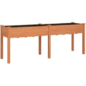 Comparateur de prix : vidaXL Jardinière avec doublure marron 203x53x76 cm bois massif sapin
