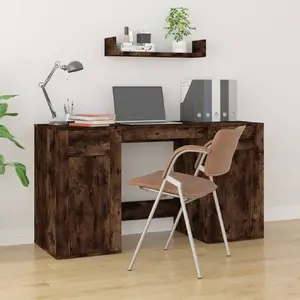 Comparateur de prix : vidaXL Bureau avec armoire chêne fumé bois d'ingénierie