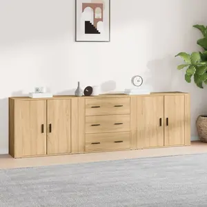 vidaXL Buffets 3 pcs Chêne sonoma Bois d'ingénierie pas cher