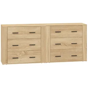 vidaXL Buffets 2 pcs chêne sonoma bois d'ingénierie