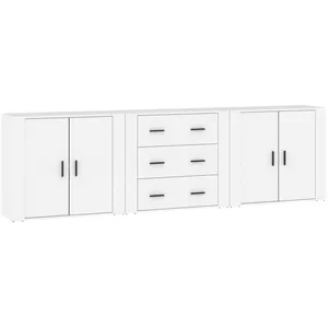 Comparateur de prix : vidaXL Buffets 3 pcs Blanc Bois d'ingénierie