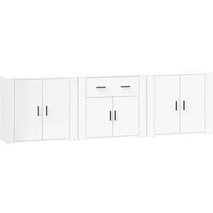 vidaXL Buffets 3 pcs Blanc Bois d'ingénierie pas cher
