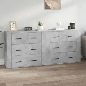 Comparateur de prix : vidaXL Buffets 2 pcs gris béton bois d'ingénierie