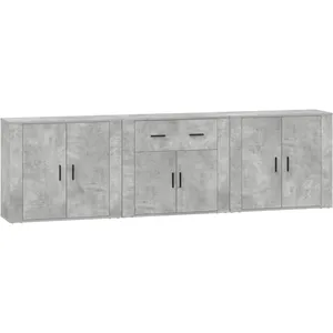 vidaXL Buffets 3 pcs gris béton bois d'ingénierie pas cher
