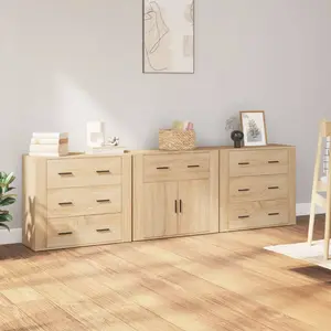 Comparateur de prix : vidaXL Buffets 3 pcs Chêne sonoma Bois d'ingénierie