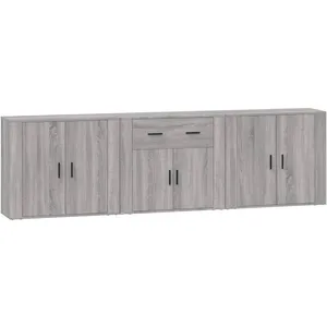 vidaXL Buffets 3 pcs Sonoma gris Bois d'ingénierie pas cher