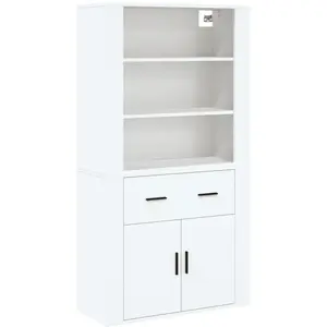 vidaXL Buffet haut Blanc Bois d'ingénierie pas cher