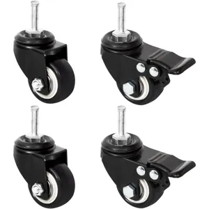 Comparateur de prix : vidaXL Roues pour jardinière 4 pcs noir 8x3,5x8 cm fer