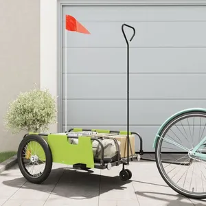 Comparateur de prix : vidaXL Remorque de vélo vert et noir tissu oxford et fer