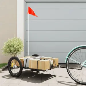 Comparateur de prix : vidaXL Remorque de vélo noir 135x68x37 cm fer