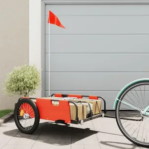 Comparateur de prix : vidaXL Remorque de vélo orange tissu oxford et fer