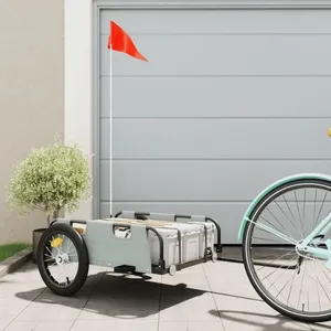 Comparateur de prix : vidaXL Remorque de vélo gris tissu oxford et fer