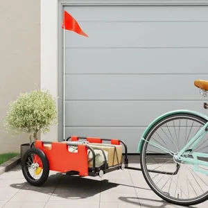Comparateur de prix : Remorque de vélo cargo - VIDAXL - Orange - Tissu Oxford et Fer