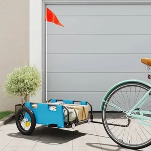 Comparateur de prix : vidaXL Remorque de vélo bleu tissu oxford et fer