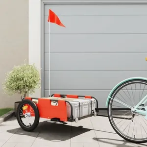 Comparateur de prix : vidaXL Remorque de vélo orange tissu oxford et fer