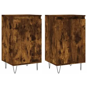 vidaXL Buffets 2 pcs chêne fumé 40x35x70 cm bois d'ingénierie