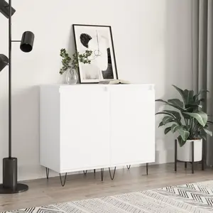 vidaXL Buffets 2 pcs blanc 40x35x70 cm bois d’ingénierie pas cher