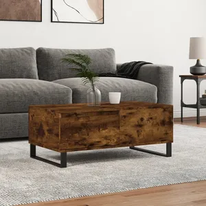 vidaXL Table basse Chêne fumé 90x50x36,5 cm Bois d'ingénierie pas cher