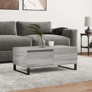 vidaXL Table basse Gris Sonoma 90x50x36,5 cm Bois composite pas cher