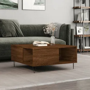 vidaXL Table basse chêne marron 80x80x36,5 cm bois d'ingénierie pas cher