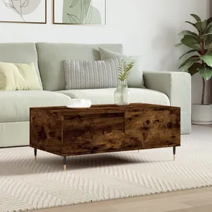 vidaXL Table basse Chêne fumé 90x50x36,5 cm Bois d'ingénierie pas cher