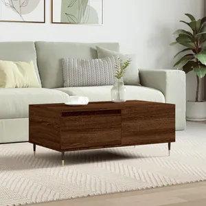vidaXL Table basse Chêne marron 90x50x36,5 cm Bois d'ingénierie pas cher
