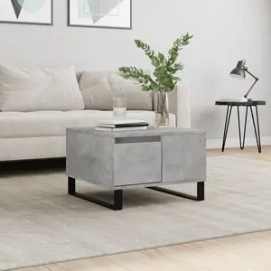 vidaXL Table basse gris béton 55x55x36,5 cm bois d'ingénierie pas cher