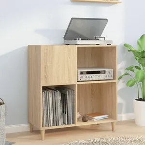 Comparateur de prix : vidaXL Armoire à disques chêne sonoma 84,5x38x89 cm bois d'ingénierie