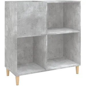 vidaXL Armoire à disques gris béton 84,5x38x89 cm bois d'ingénierie pas cher